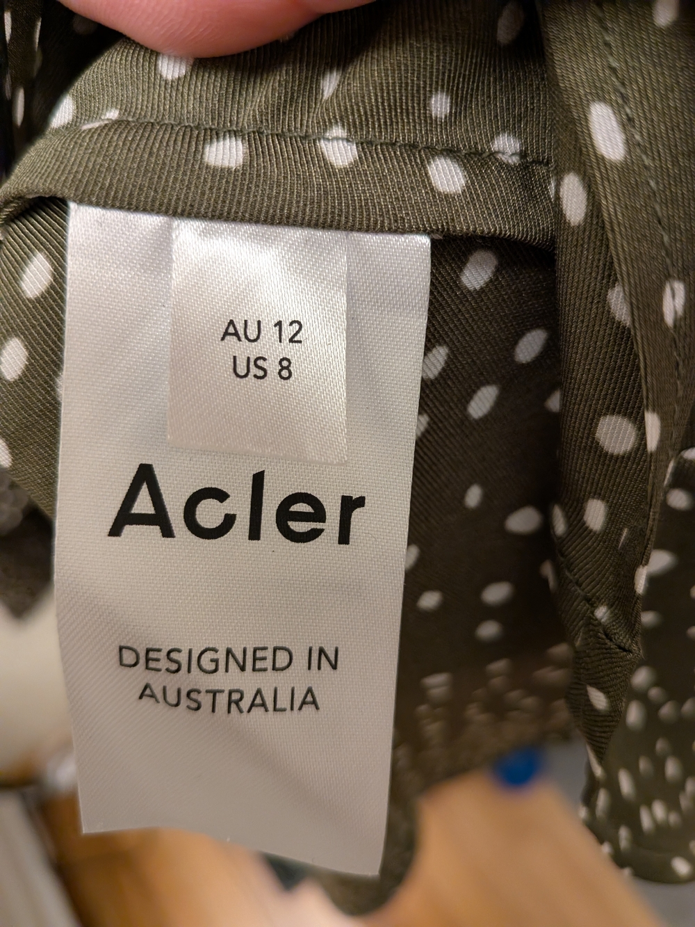 Acler Olive Green Polka Dot Blouse